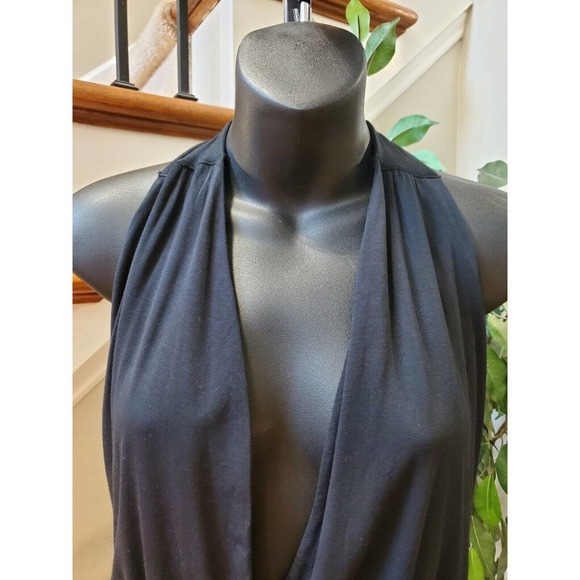 Joes Women Black Solid Modal Deep Neckline Sleeveless One-Piece Bodysuit Size L - Picture 4 of 11